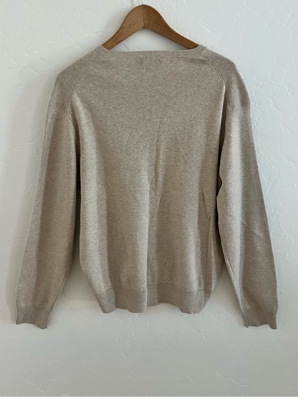 Polo Ralph Lauren Sweater Men's Large Biege V-Neck Pima Cotton Long Sleeve - Picture 7 of 7